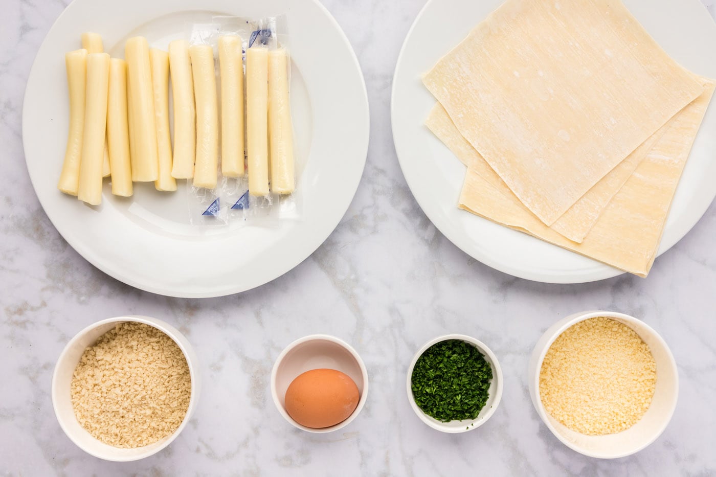 Ingredients for Wonton Cheese Sticks