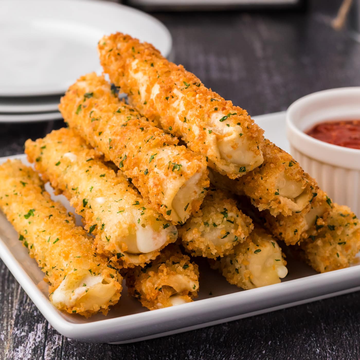 Pyramid of Wonton Cheese Sticks