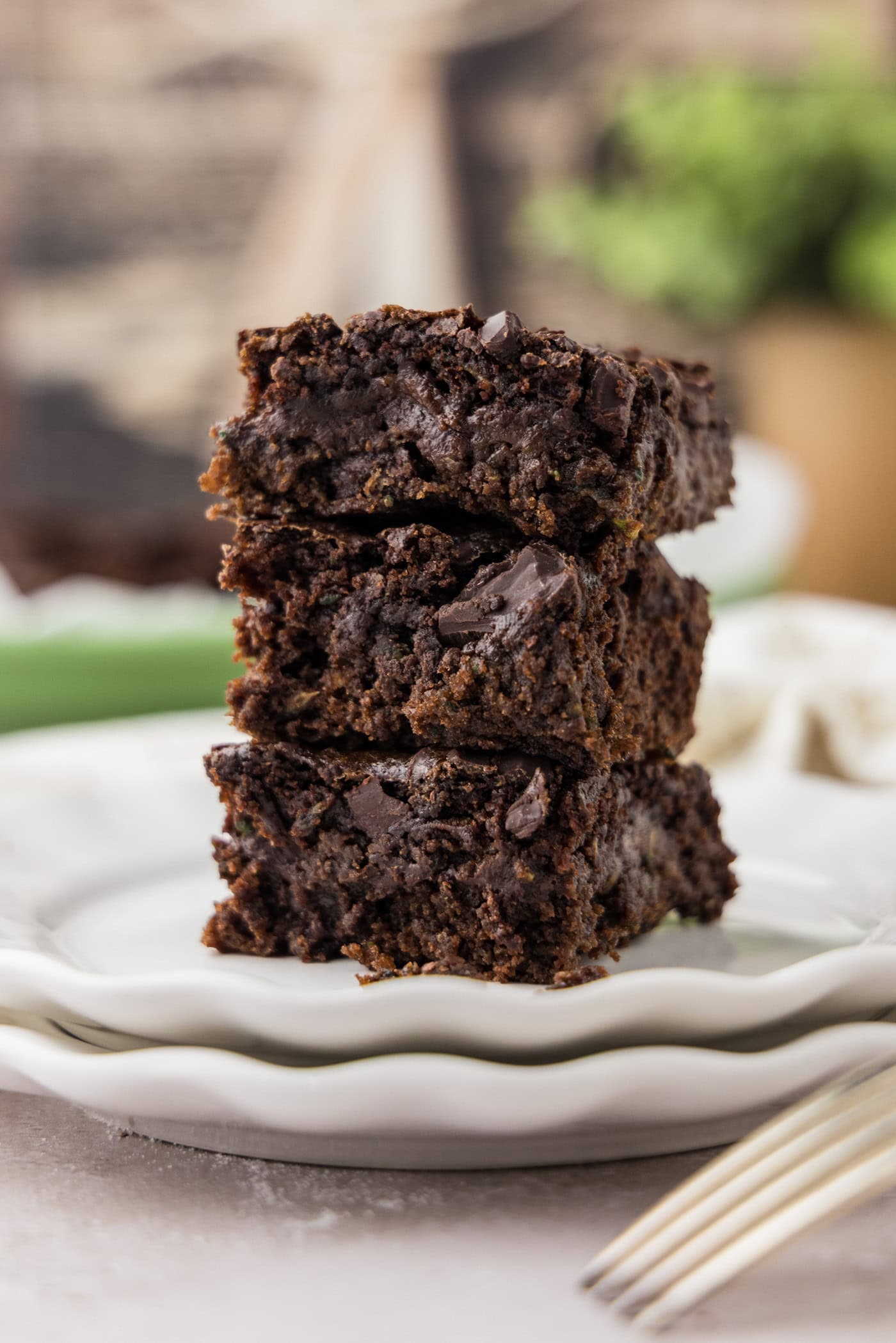 Stack of Zucchini Brownies