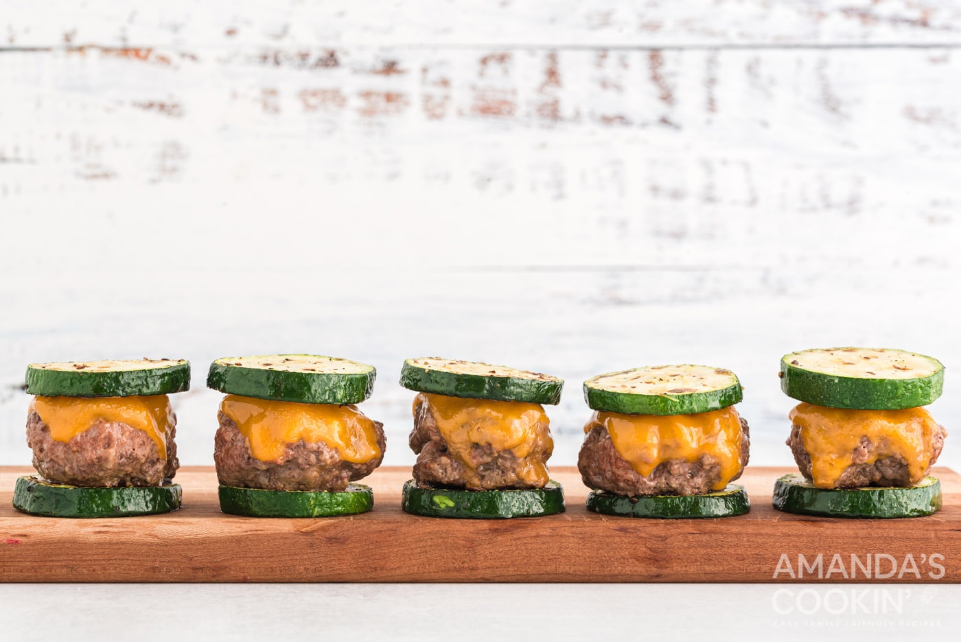Zucchini Sliders on a cutting baord