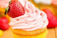Sun-Kissed Strawberry Lemon Cupcakes