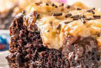 Decadent German Chocolate Poke Cake