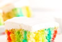 Vibrant Rainbow Jello Poke Cake