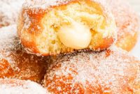Pillowy Brioche Doughnuts with Vanilla Cream
