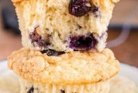 Discard Sourdough Blueberry Muffins