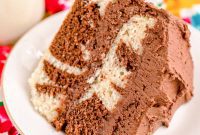 Swirling Delight: Chocolate Frosted Marble Cake