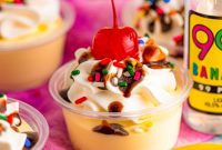 Mini Banana Split Pudding Shots