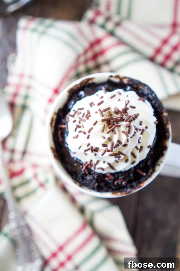 A close-up shot of the Coffee Mug Cake, showing its moist texture and inviting aroma.