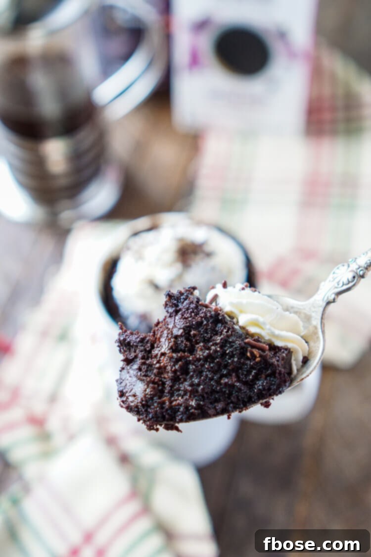The Coffee Mug Cake, garnished with festive sprinkles, inviting you to take a bite.