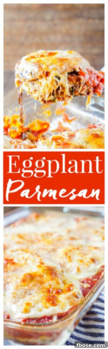 Pin this delicious Eggplant Parmesan recipe to your board for future Italian comfort food cravings and family meals.