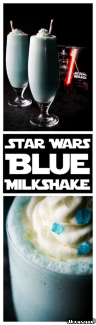 These Star Wars Blue Milkshakes are made with creamy vanilla ice cream and fresh blue milk from Tatooine. They're perfect for enjoying a Star Wars Marathon with or a great addition to a Star Wars Party! An EASY recipes that's ready in just 5 minutes!