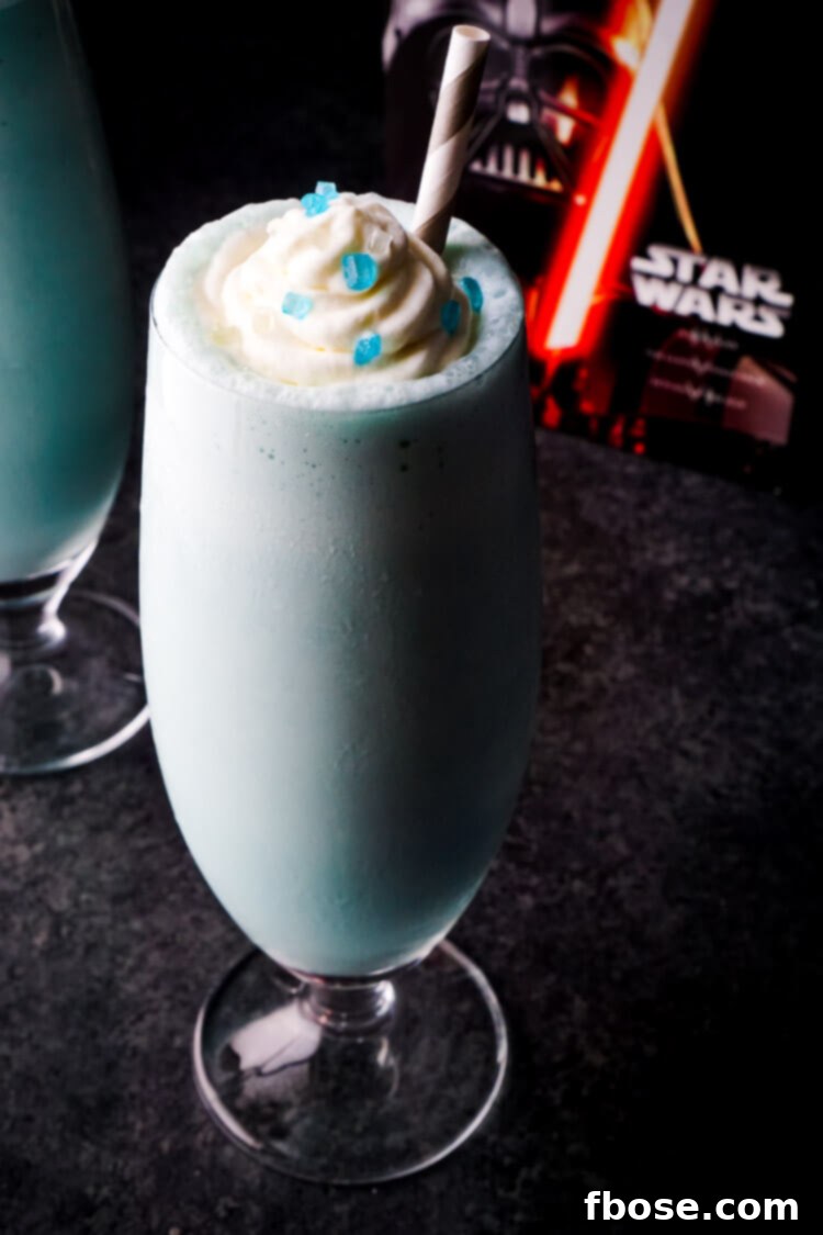 These Star Wars Blue Milkshakes are made with creamy vanilla ice cream and fresh blue milk from Tatooine. They're perfect for enjoying a Star Wars Marathon with or a great addition to a Star Wars Party! An EASY recipes that's ready in just 5 minutes!