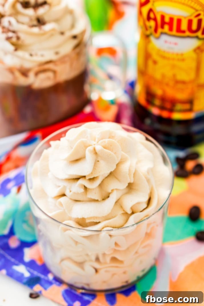 Kahlua Whipped Cream Recipe in a bowl
