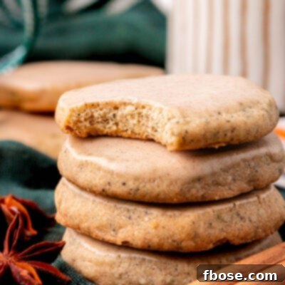 Close up of a stack of chai cookies.