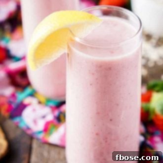 Strawberry Banana Lemon Smoothie featured in a recipe card
