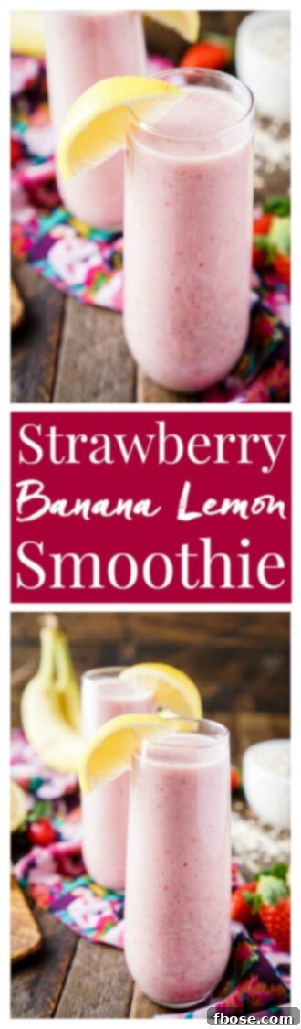 Zesty Berry Banana Bliss 8 Hidden image for Pinterest or other uses: Strawberry Banana Lemon Smoothie