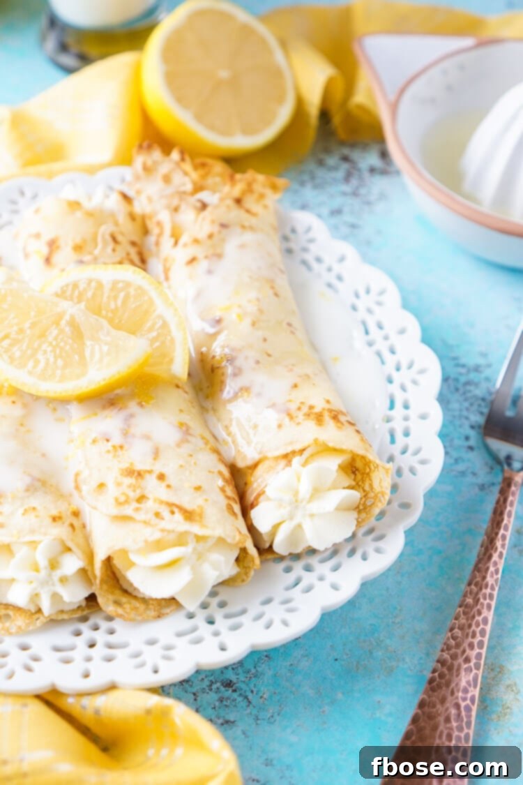 Zesty Lemon Cheesecake Crepes 6 These Lemon Cheesecake Crepes are a rich and vibrantly flavored brunch! Make the batter up ahead of time in the blender and keep it in the fridge until you're ready to use, then you're just 20 minutes away from a plate of lemon heaven!