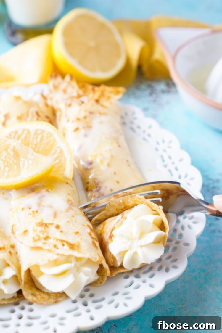 Zesty Lemon Cheesecake Crepes 8 These Lemon Cheesecake Crepes are a rich and vibrantly flavored brunch! Make the batter up ahead of time in the blender and keep it in the fridge until you're ready to use, then you're just 20 minutes away from a plate of lemon heaven!