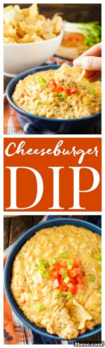A final appetizing view of the Cheeseburger Dip, ready to be enjoyed, emphasizing its rich texture and irresistible appeal for any gathering.