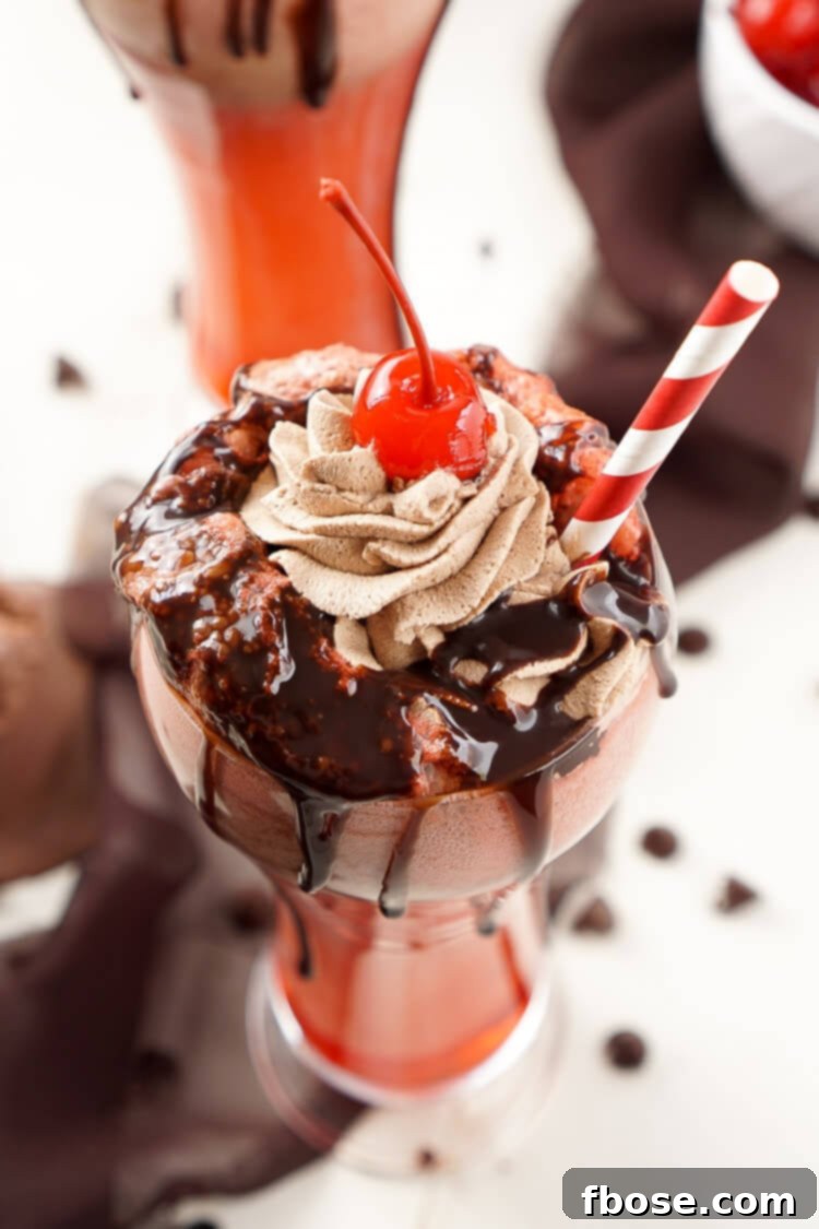 This Cherry & Chocolate Ice Cream Float recipe is inspired by Grease and such a fun flavored treat!