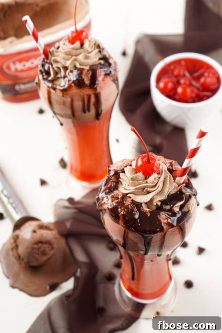 This Cherry & Chocolate Ice Cream Float recipe is inspired by Grease and such a fun flavored treat!