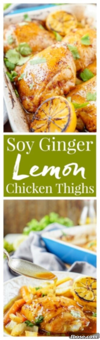 Lemon Ginger Soy Chicken Thighs: a perfect Lunar New Year dinner with crispy skin and juicy meat.