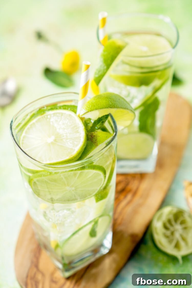 Mint leaves being prepared for Mojito Water
