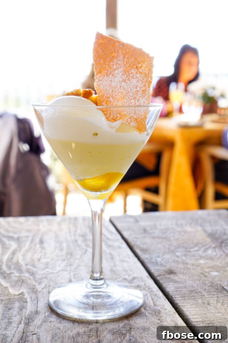 Rich, creamy dessert served in a modern bowl at Auberge du Soleil
