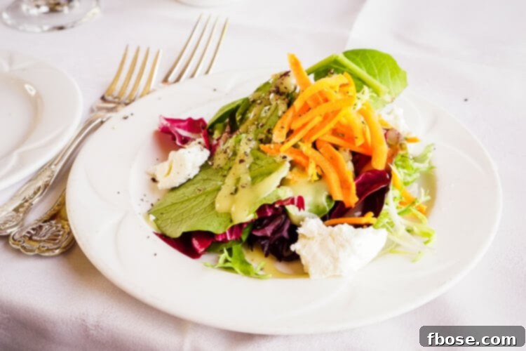 Gourmet salad dish served on the Napa Valley Wine Train