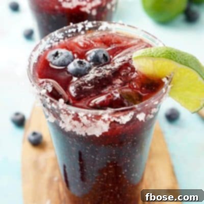 This Fresh Blueberry Margarita is made with ripe blueberries and Altos Tequila for a New England take on the classic cocktail!
