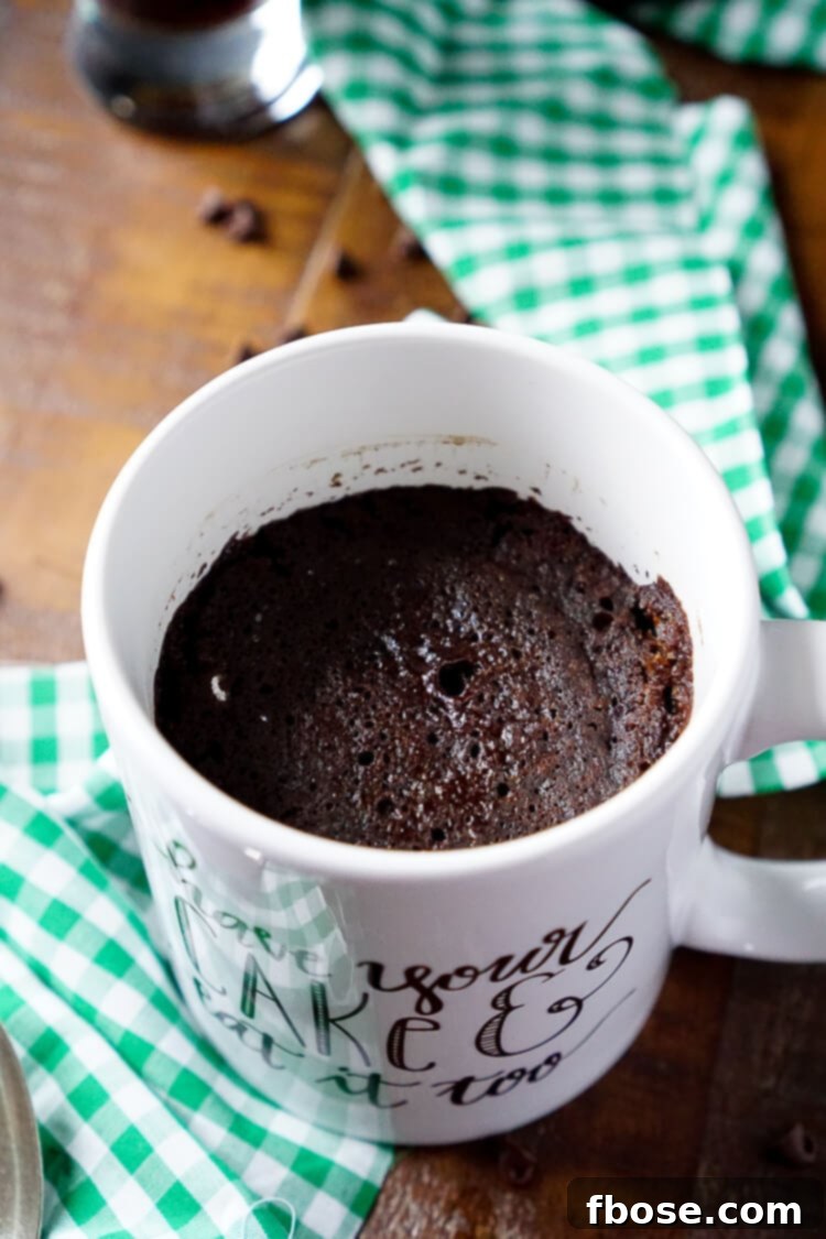 A duo of Guinness Chocolate Mug Cakes, artfully topped with creamy ice cream and generous chocolate drizzles