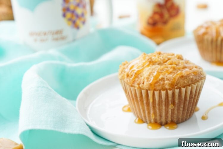 Delicious caramel muffin with a cup of coffee, ready to be enjoyed
