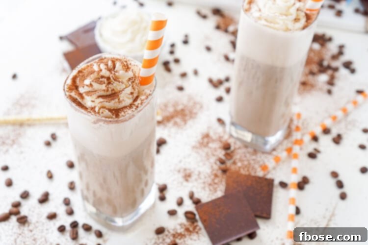 Ingredients for Mocha Coffee Punch laid out: iced coffee, milk, sugar, vanilla extract, and ice cream