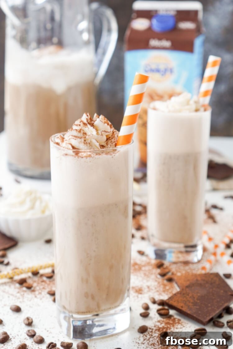 Mocha Coffee Punch with garnishes, ready to be enjoyed at a party