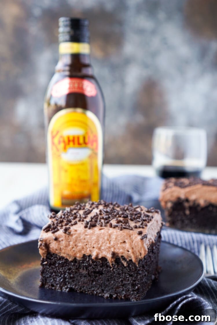 Boozy Kahlua Chocolate Poke Cake Recipe