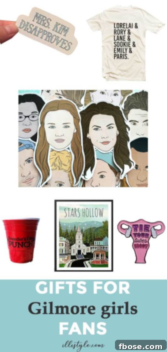 A curated Gilmore Girls themed gift guide, perfect for fans.