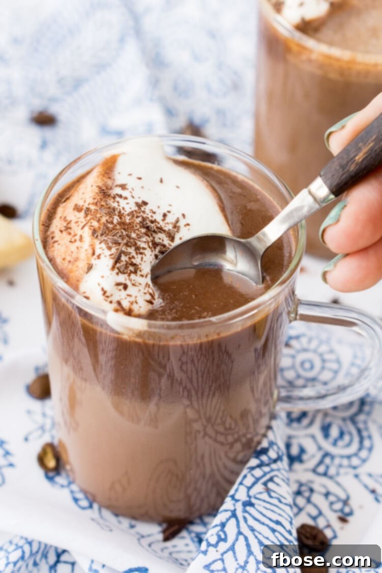 A variety of hot chocolate coffee recipes and flavors displayed.