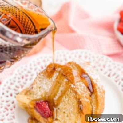 Champagne Raspberry Baked French Toast, ready to be prepped the night before for easy baking in the morning.