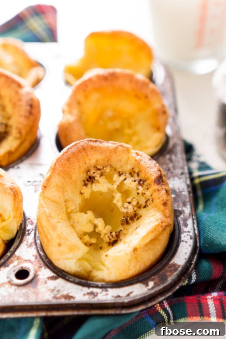 Freshly baked Yorkshire Puddings in a rustic setting