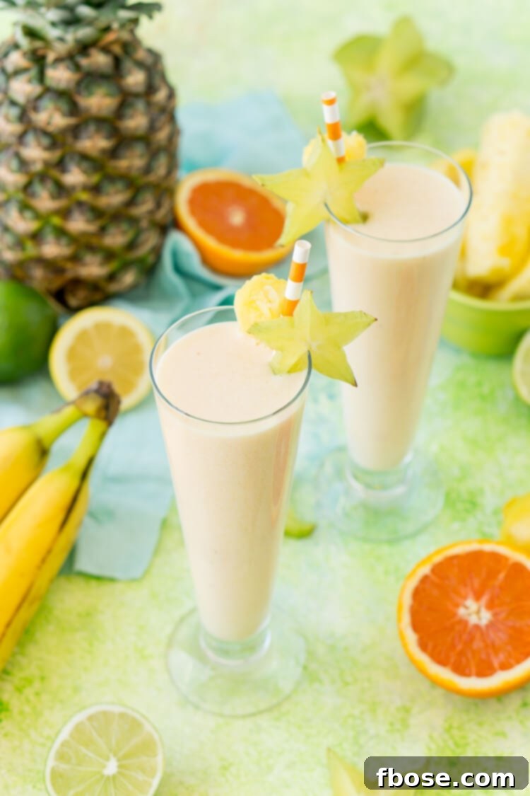 How to make a tropical smoothie with protein and vitamin c.