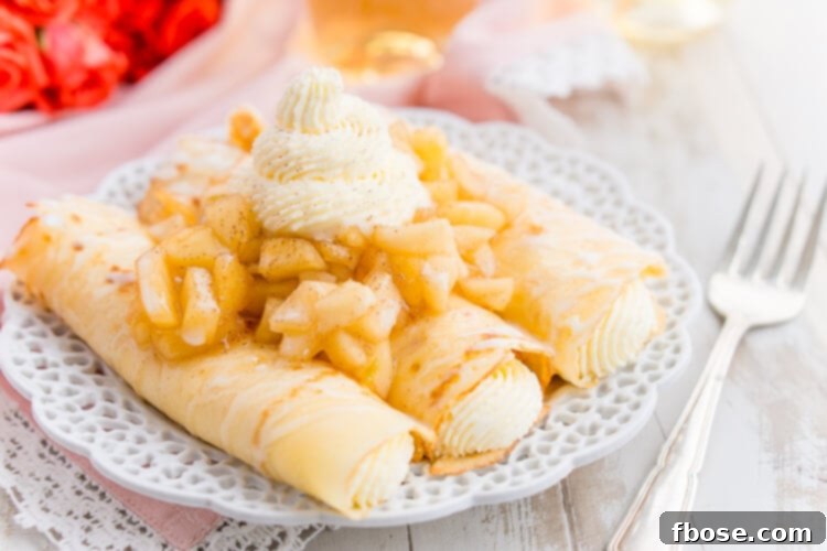 Ingredients for Apple Cheesecake Crepes laid out beautifully, emphasizing fresh apples and Martinelli's products
