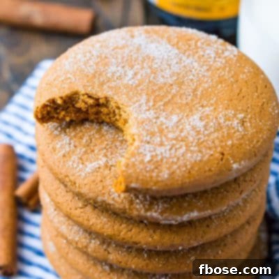Soft Molasses Cookies, a dairy-free dessert with thick molasses, spices, and sugar, a classic family recipe.