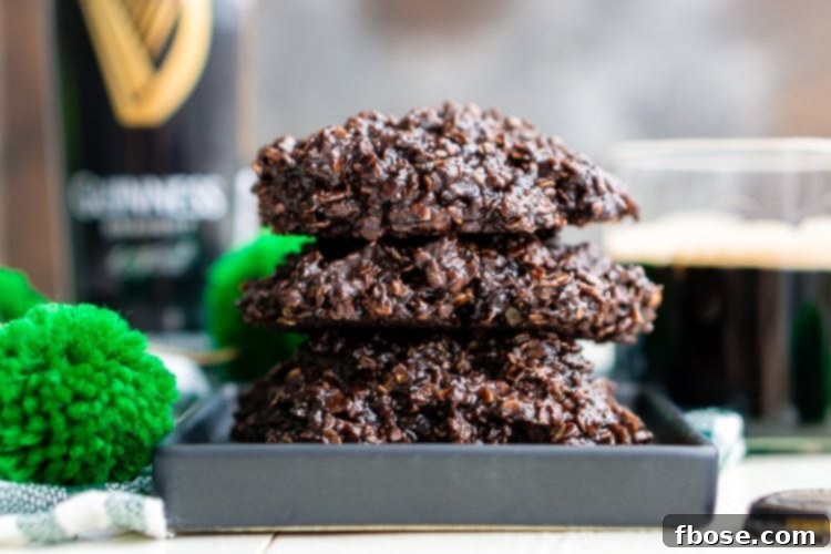Guinness No Bake Cookies, a rich and easy St. Patrick's Day dessert.