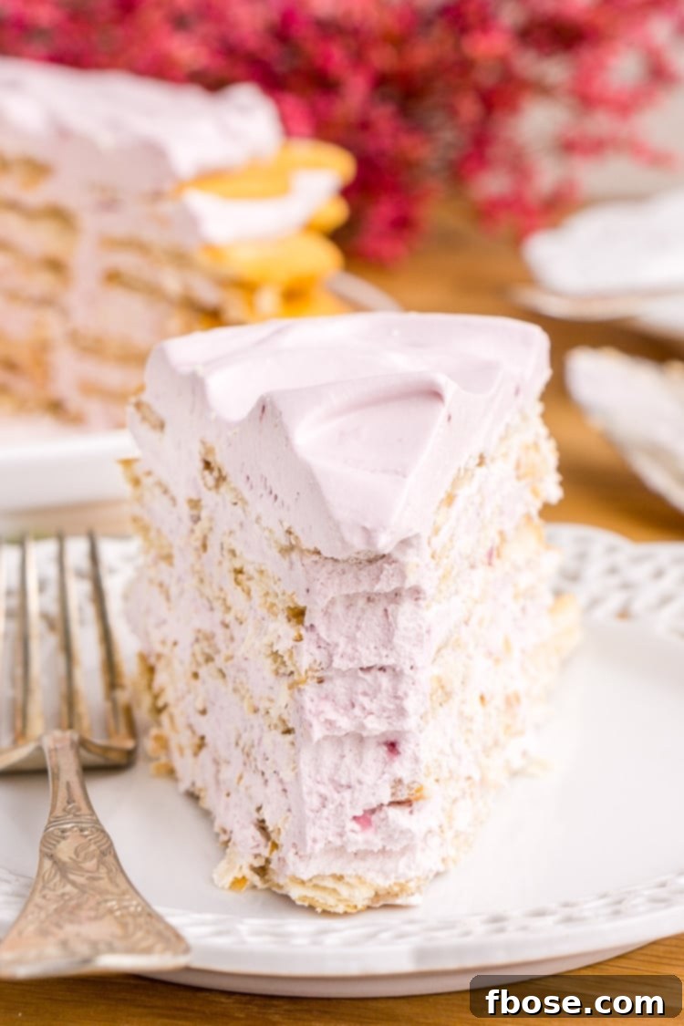 This Ritz Cracker & Grape Jelly Icebox Cake is an old fashioned, no bake, 3-ingredient dessert the whole family will love! It's super EASY to make and you can whip it up the day before!