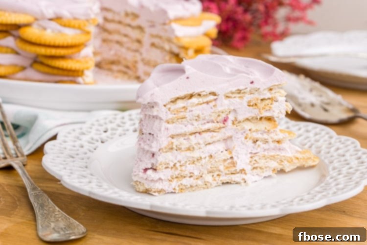 This Ritz Cracker & Grape Jelly Icebox Cake is an old fashioned, no bake, 3-ingredient dessert the whole family will love! It's super EASY to make and you can whip it up the day before!