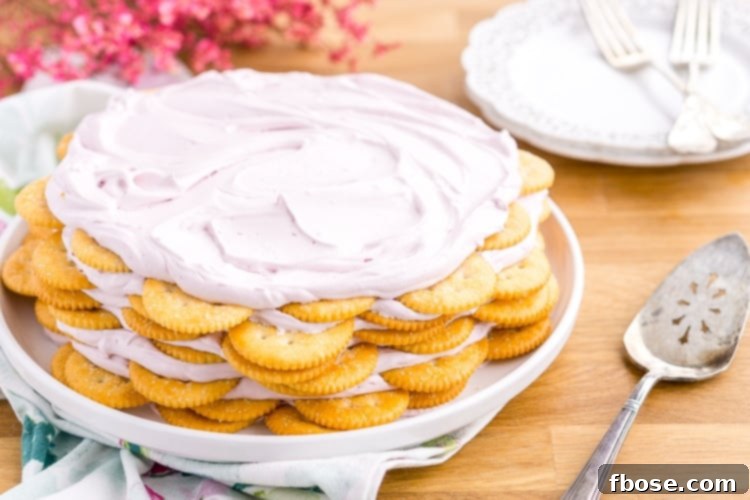 This Ritz Cracker & Grape Jelly Icebox Cake is an old fashioned, no bake, 3-ingredient dessert the whole family will love! It's super EASY to make and you can whip it up the day before!