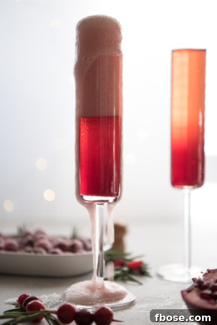 This pretty Cranberry Pomegranate Champagne Cocktail will fit right in during all your holiday festivities, but is versatile enough to be enjoyed any time of the year!