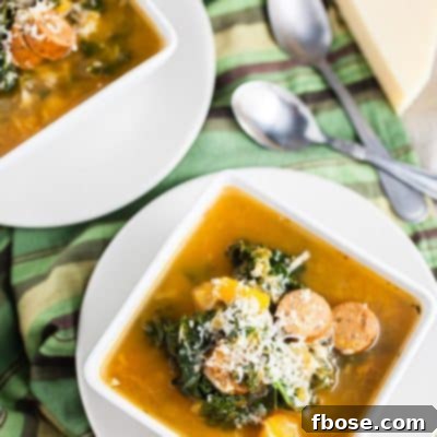 Crockpot Butternut Squash, Sausage, and Kale Soup
