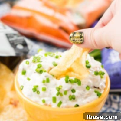 This French Onion Dip is an easy and delicious appetizer recipe, serve it with chips for an instant party favorite!
