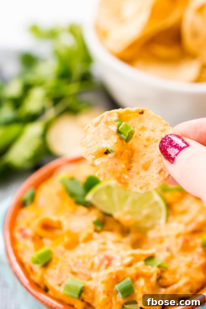 Cheesy and Easy Chicken Queso Dip that's perfect for Game Days!
